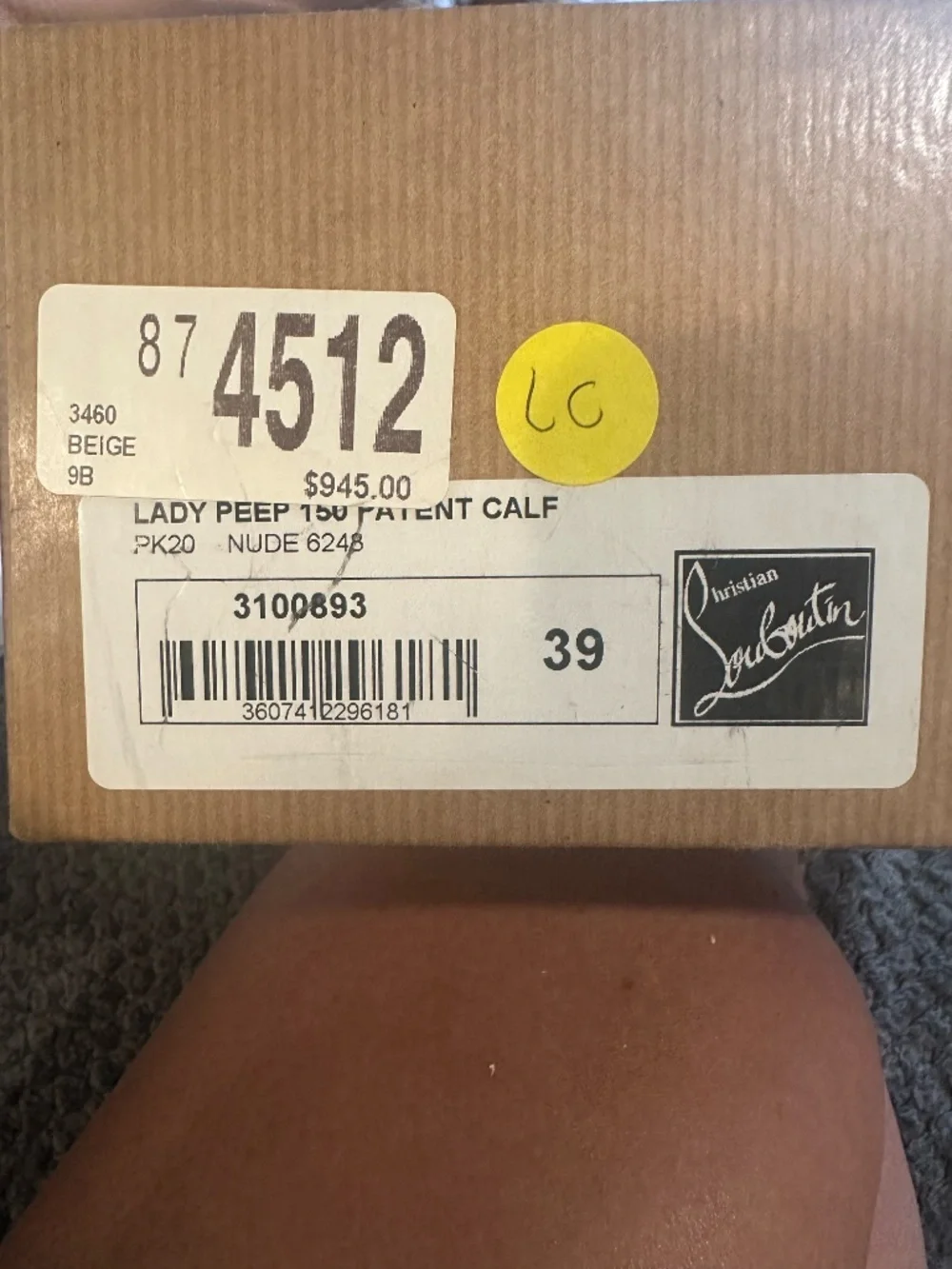 Christian Louboutin Lady Peep Patent Calf 150